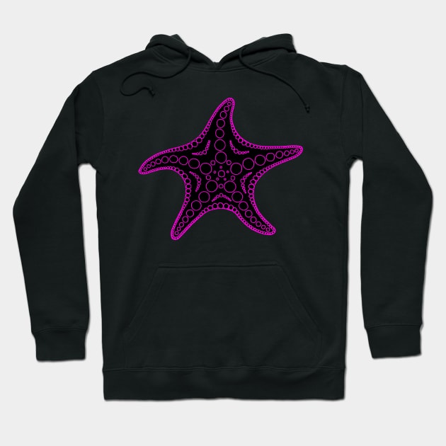 Starfish (pink/black) Hoodie by calenbundalas